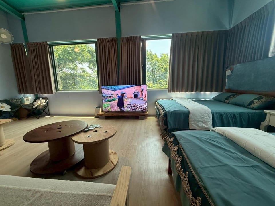 Communal lounge/ TV room, Bed, TV and multimedia, Living room, Photo of the whole room, Seating area, Bedroom