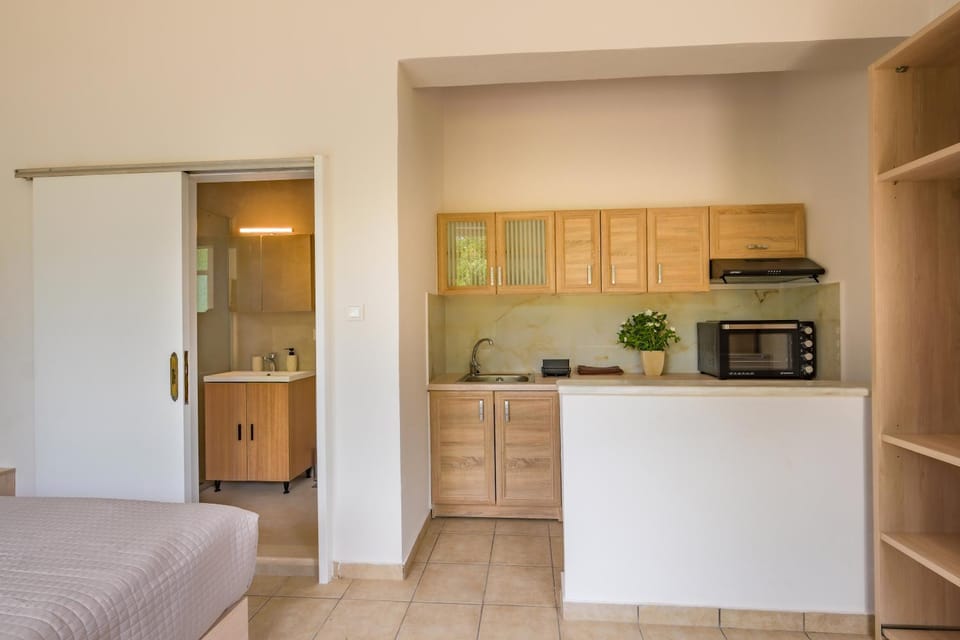 Kitchen or kitchenette, oven, stove