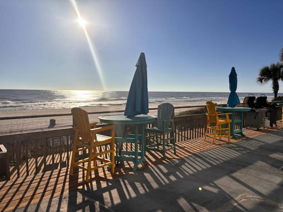 Beachfront condo with true beachfront walkout patio BBQ area washer&dryer House in Panama City Beach