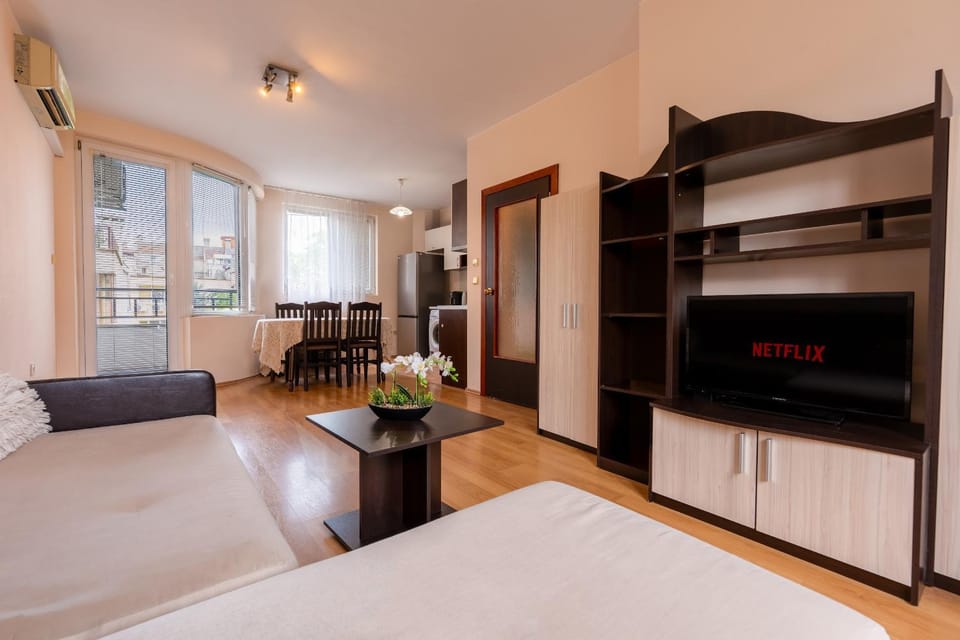 TV and multimedia, Balcony/Terrace, Kitchen or kitchenette, Living room, Seating area, Dining area, wardrobe, air conditioner