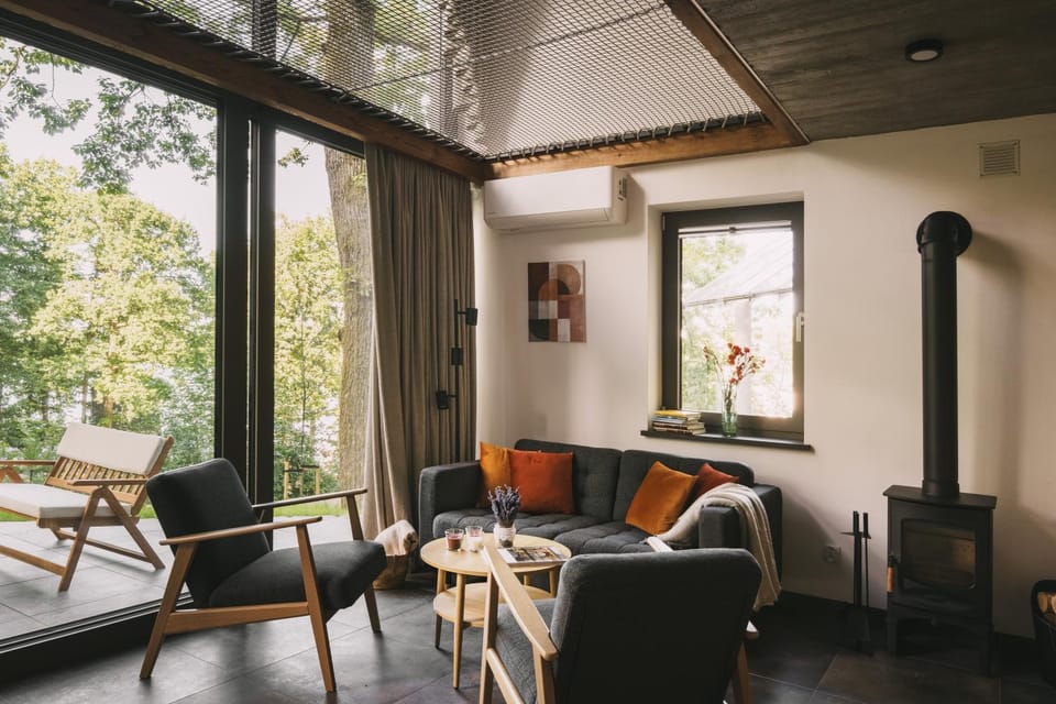 Living room, Seating area, Garden view