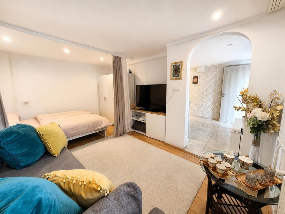 Bed, TV and multimedia, Living room, Bedroom