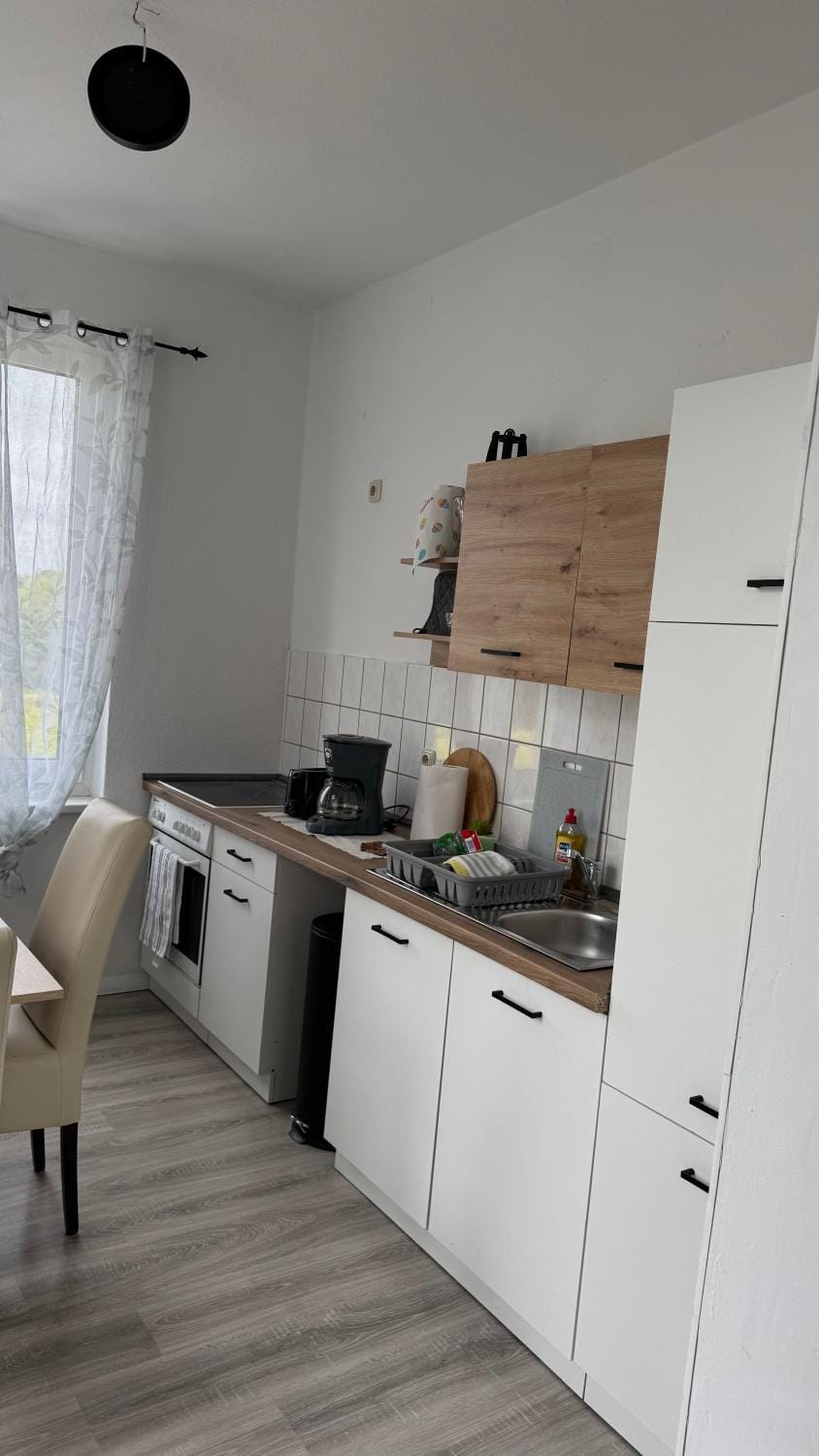 Kitchen or kitchenette, stove, kitchen
