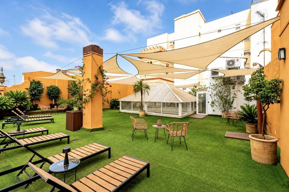 Property building, Garden, sunbed