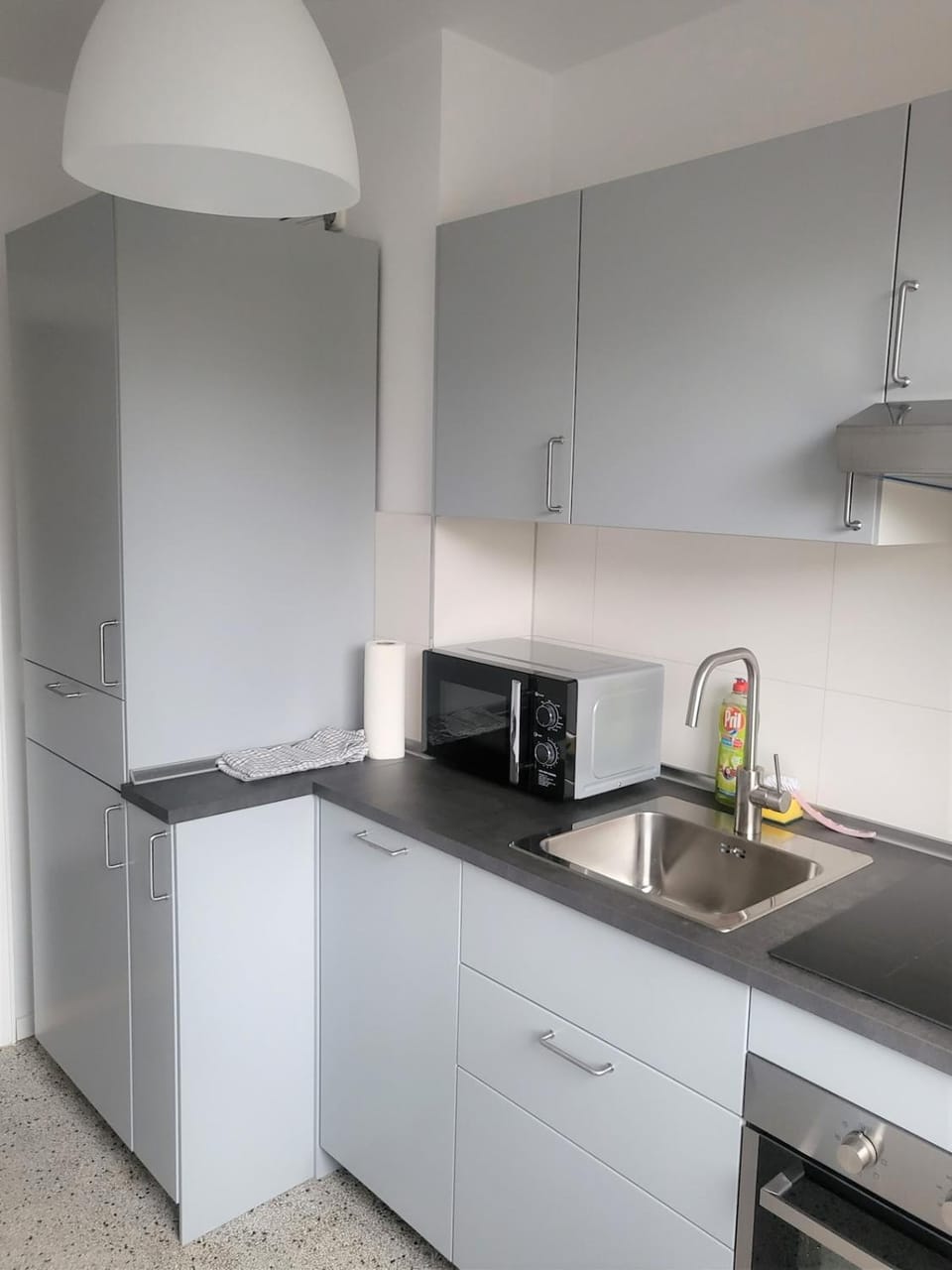 Kitchen or kitchenette, dishwasher, stove