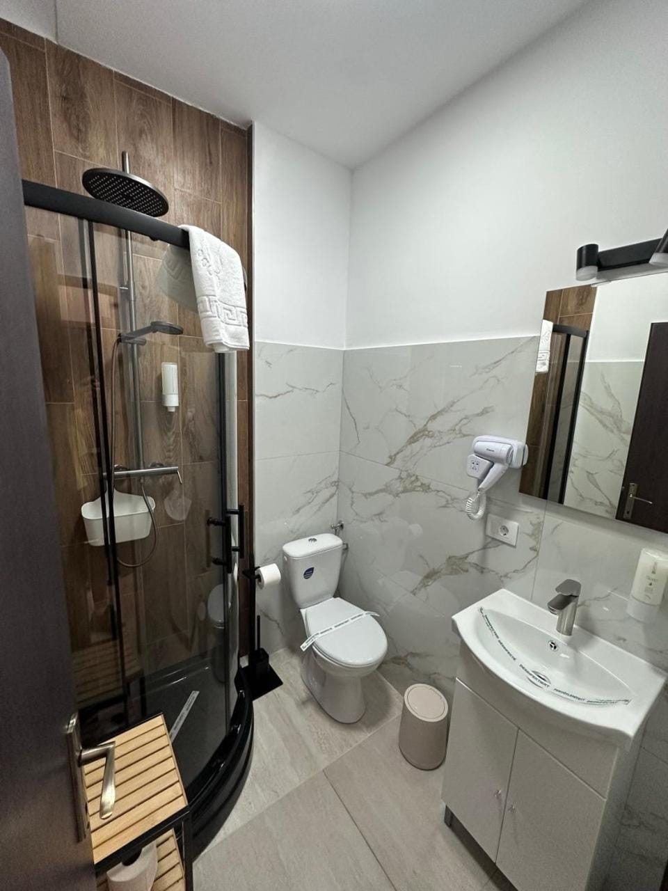 Shower, Toilet, hair dryier