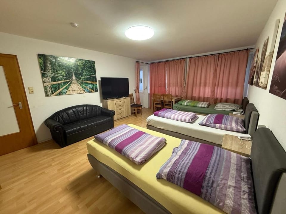 Bed, TV and multimedia, Living room, Photo of the whole room, Seating area, Bedroom