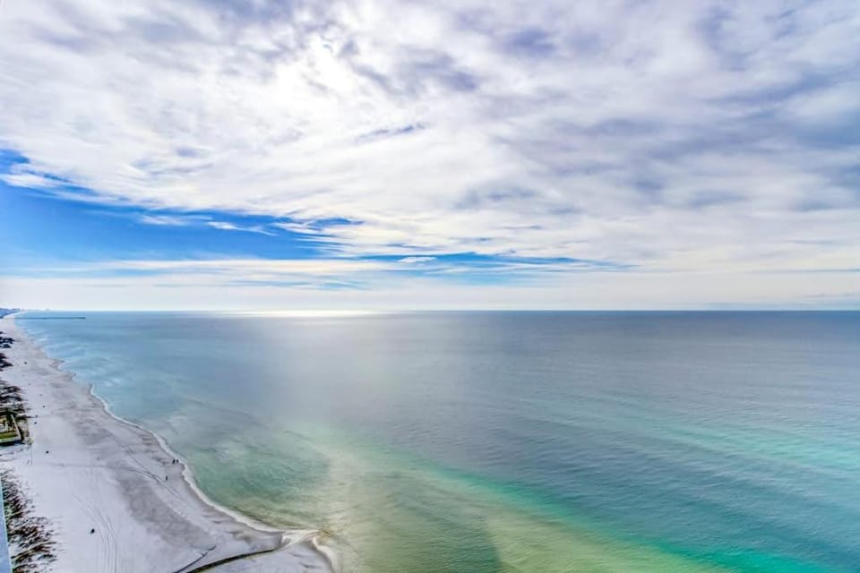 Colorful beachfront condo with Gulf view pool hot tub and lazy river House in Panama City Beach