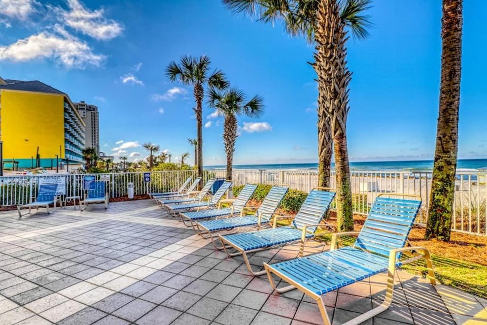 Waterfront condo with grills pool & fitness center - walk to the beach House in Panama City Beach