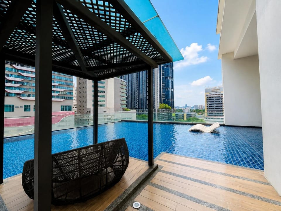 Day, View (from property/room), Balcony/Terrace, Pool view, Swimming pool