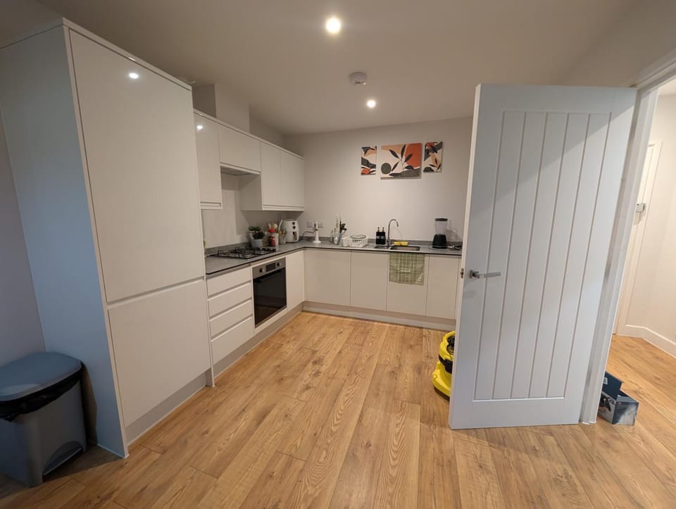 Kitchen or kitchenette, oven