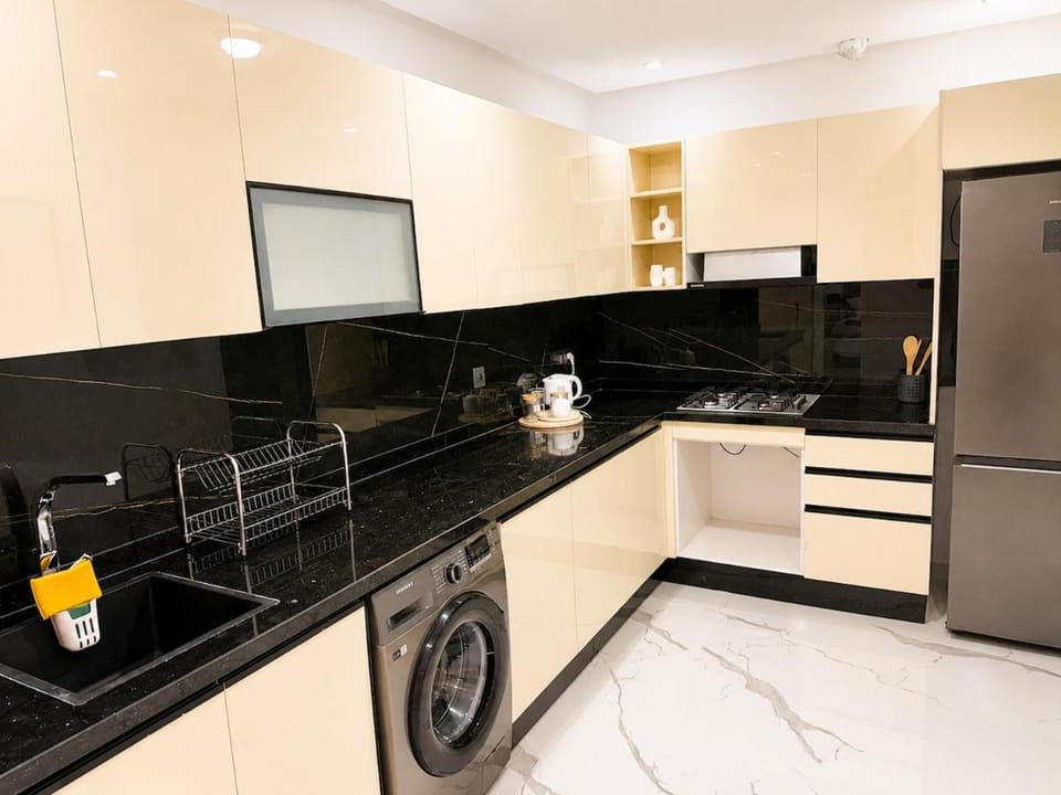 Kitchen or kitchenette, stove, kitchen