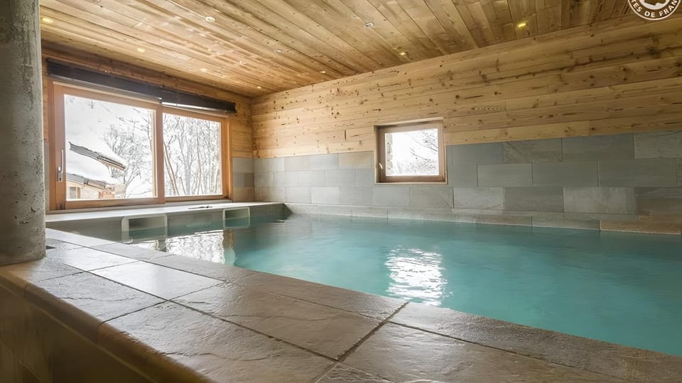 Property building, Living room, Swimming pool