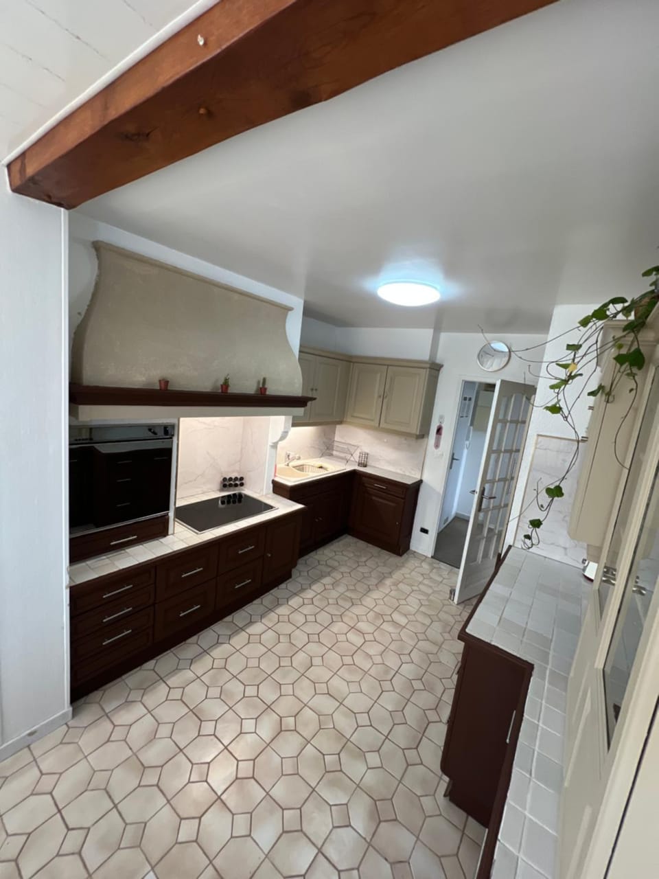 Kitchen or kitchenette, oven