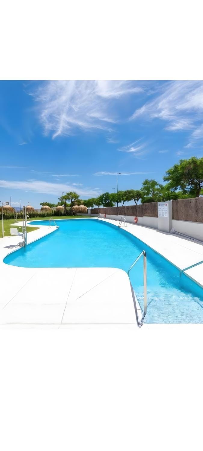Property building, Living room, Swimming pool