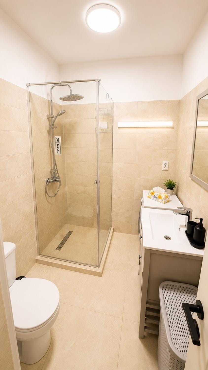 Shower, Toilet, Bathroom, towels