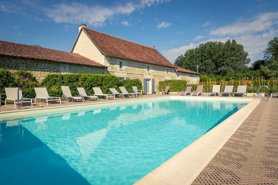 Property building, Living room, Swimming pool