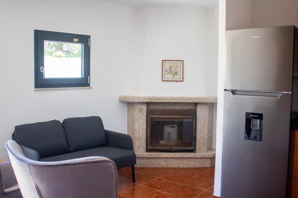 Living room, fireplace
