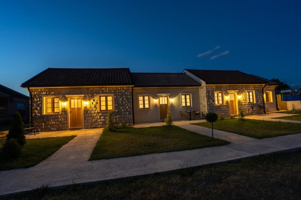 Property building, Night, Garden, Garden view