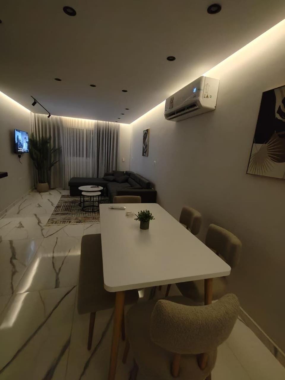 Dining area, air conditioner
