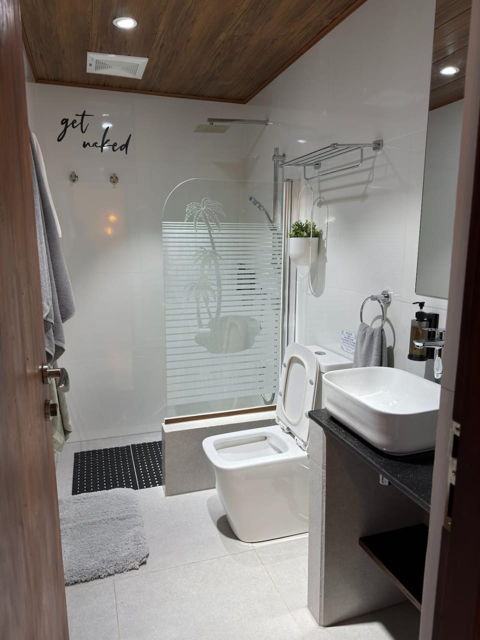 Shower, Toilet, Bathroom, towels