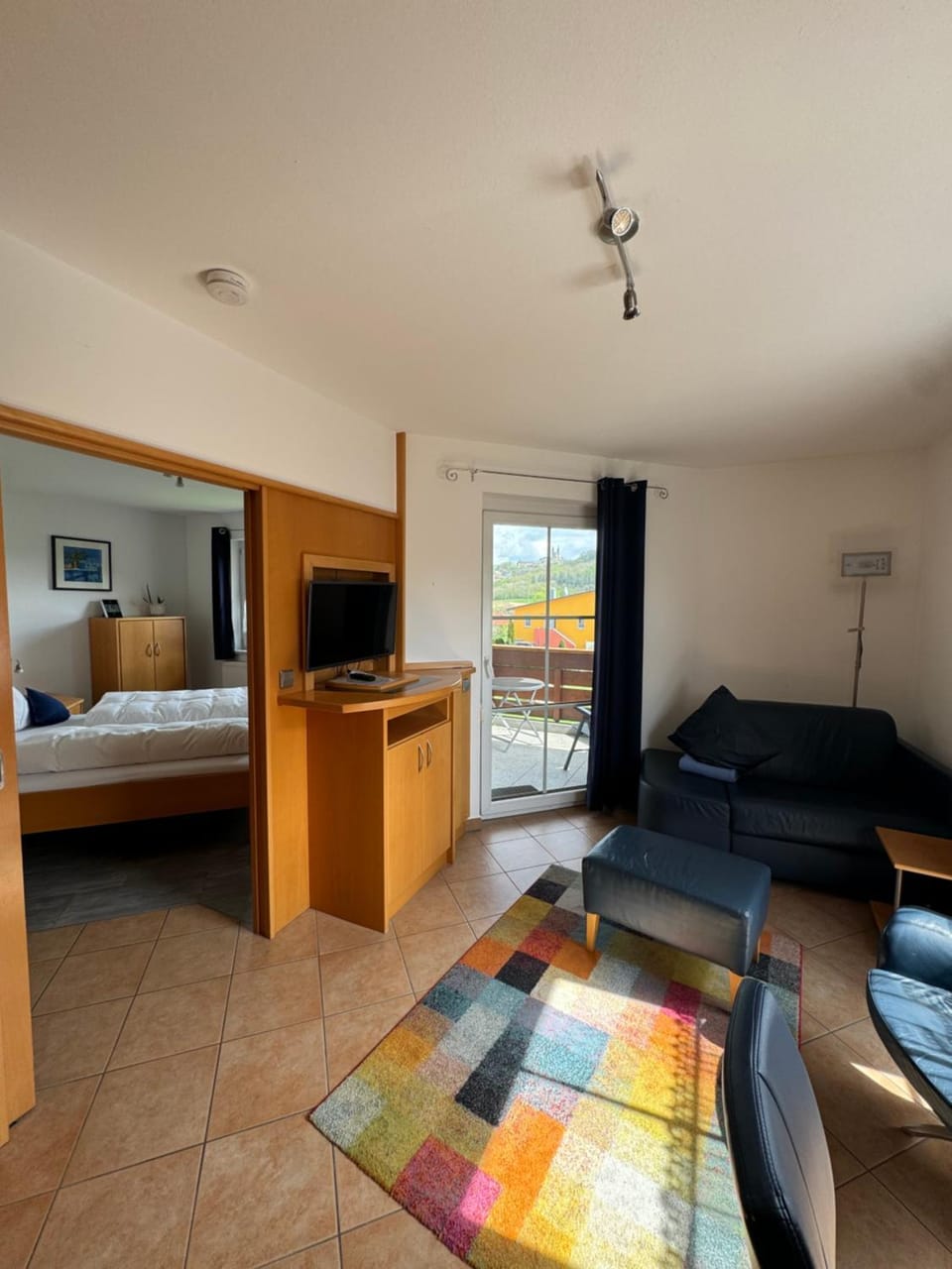Kitchen or kitchenette, Living room, Seating area