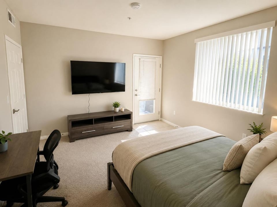 Bed, TV and multimedia, Bedroom
