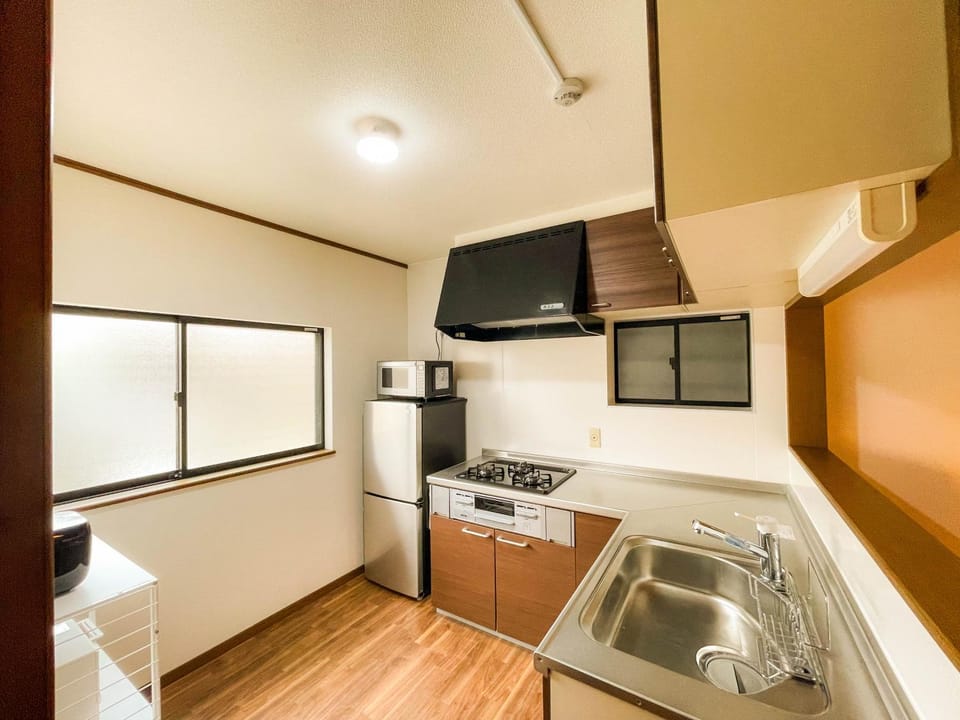 Kitchen or kitchenette, oven, stove, toaster