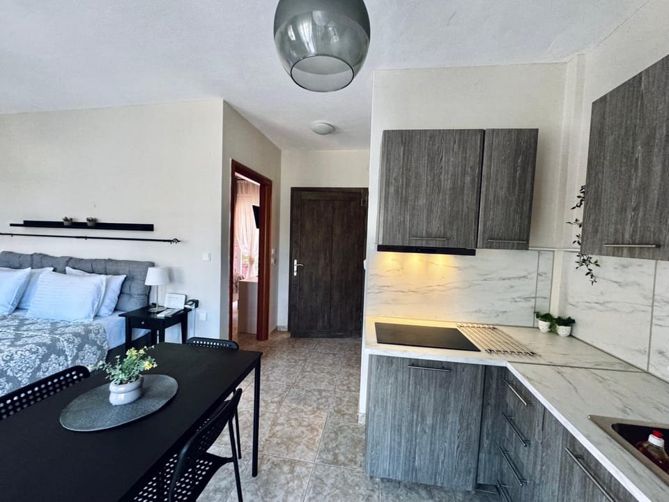 Kitchen or kitchenette, Dining area, stove