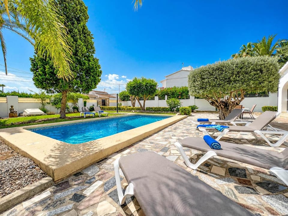 Patio, Natural landscape, Garden, Garden view, Pool view, Swimming pool, sunbed