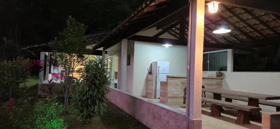 Property building, Patio, Night, Dining area, Garden view