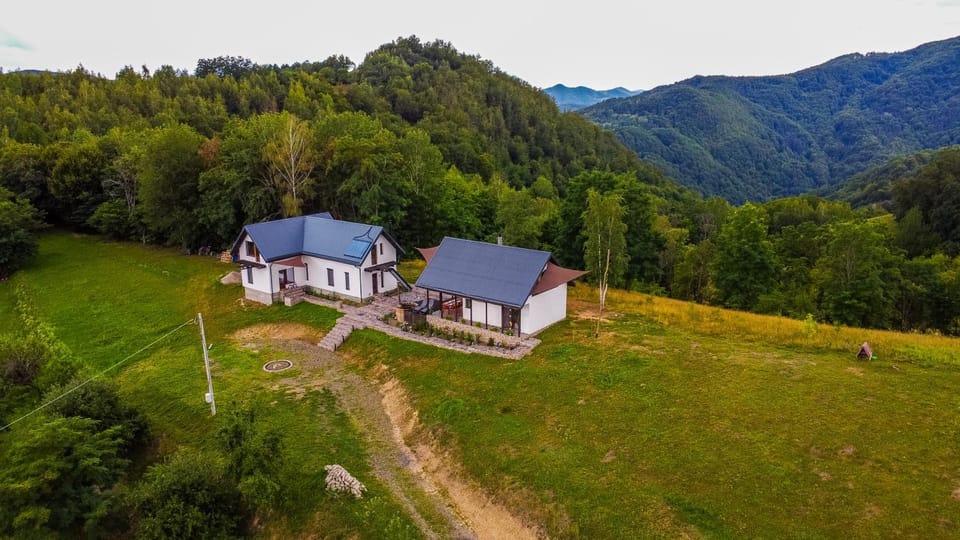 Property building, Natural landscape, Bird's eye view, Mountain view