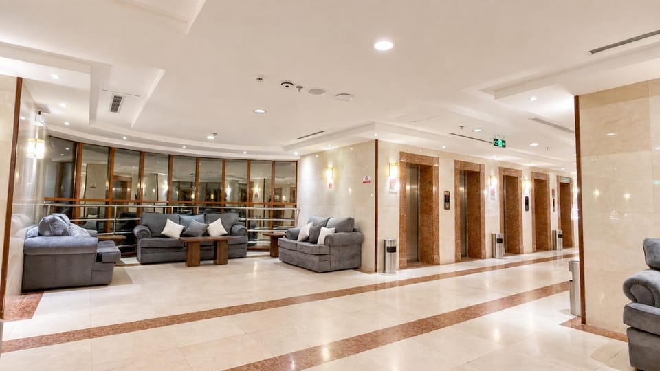 Seating area, elevator