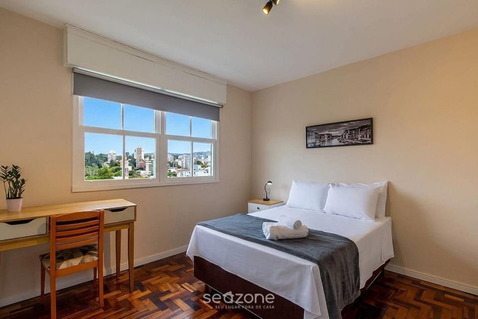 Bed, Seating area, Bedroom, City view