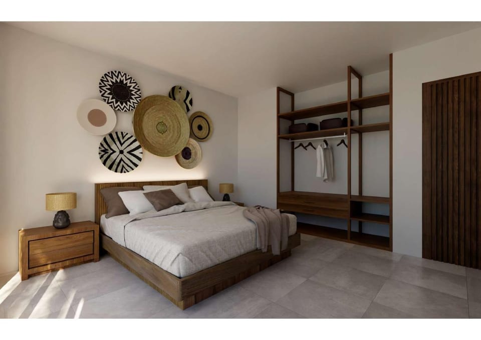 Bed, Photo of the whole room, Bedroom, towels, wardrobe