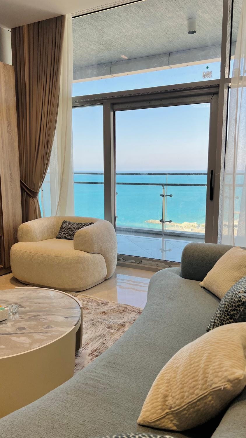 Natural landscape, Living room, Seating area, Sea view