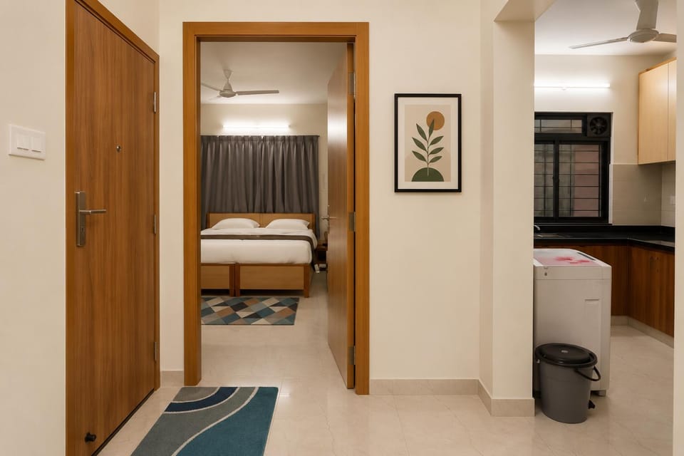 Bed, Kitchen or kitchenette, Bedroom