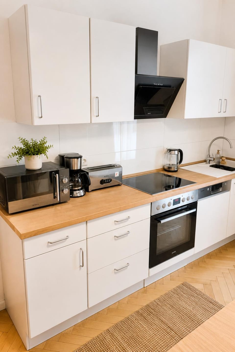 Kitchen or kitchenette, dishwasher