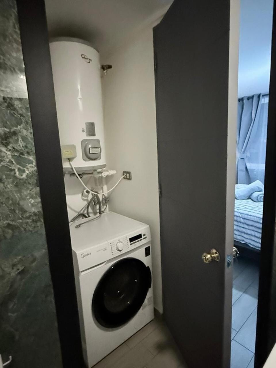 Bathroom, washing machine, dryer