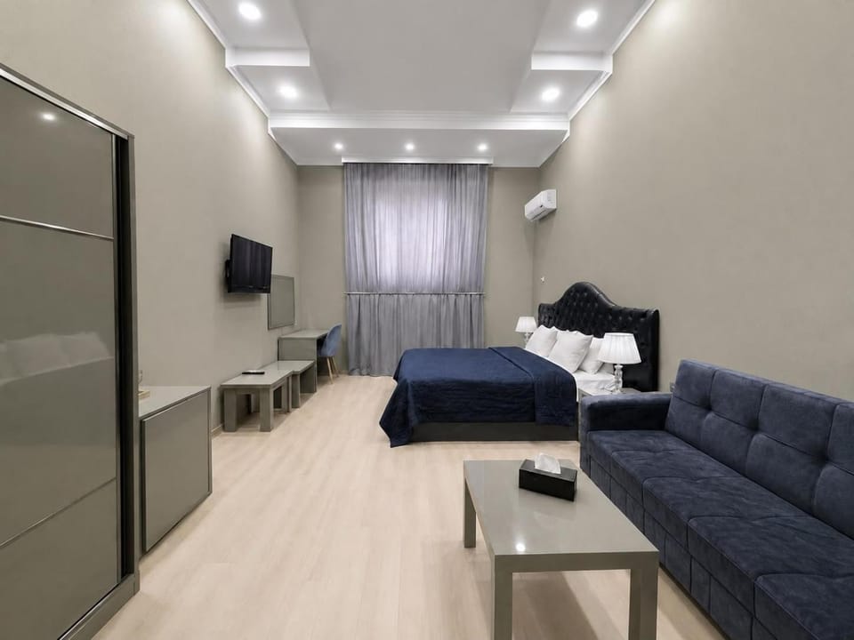 Bed, TV and multimedia, Living room, Photo of the whole room, Seating area, Bedroom, air conditioner