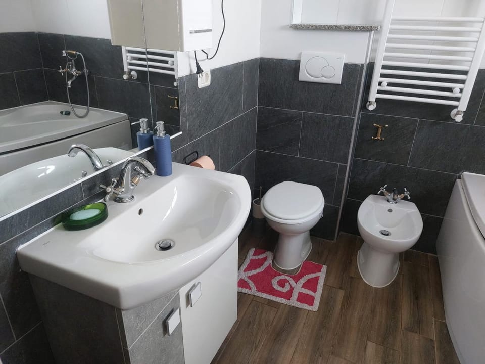 Toilet, Bath, bidet, towels