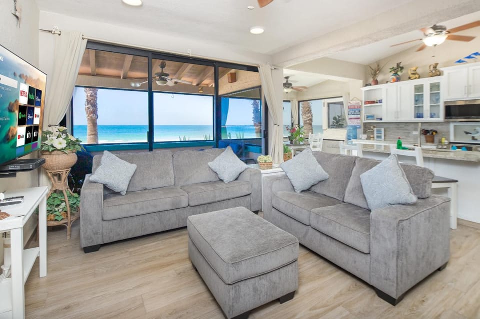 Super Beachfront Condo Ground Level on Sandy Beach House in Rocky Point