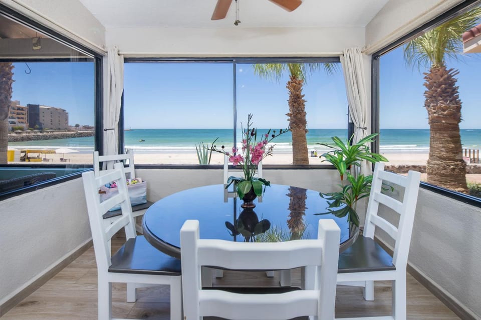 Super Beachfront Condo Ground Level on Sandy Beach House in Rocky Point
