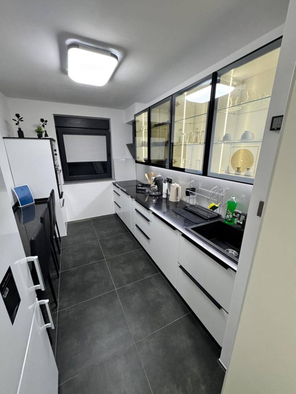 Kitchen or kitchenette, oven, stove
