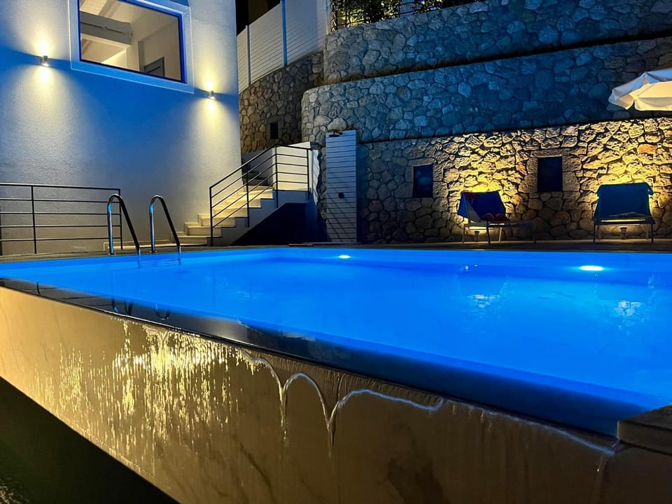 Night, Pool view, Swimming pool