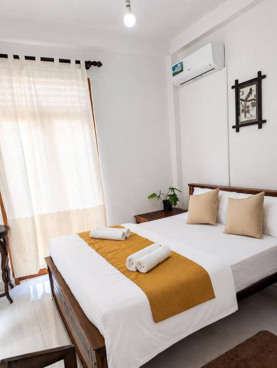 Bed, View (from property/room), Bedroom, room service, towels, air conditioner