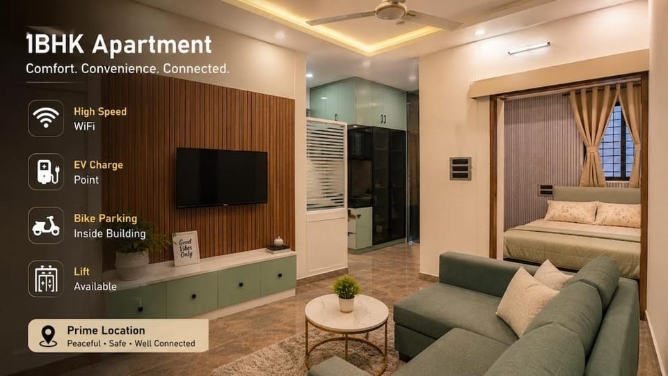 Cozy Luxury Home for Couples, Family and Business Professionals with Power Backup and Lift in Electronic City Apartment in Bengaluru