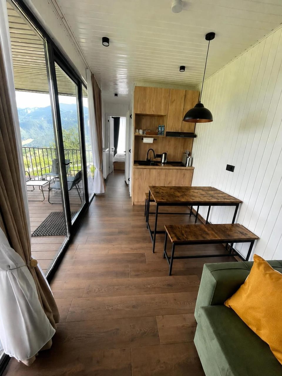 Kitchen or kitchenette, Living room, Dining area