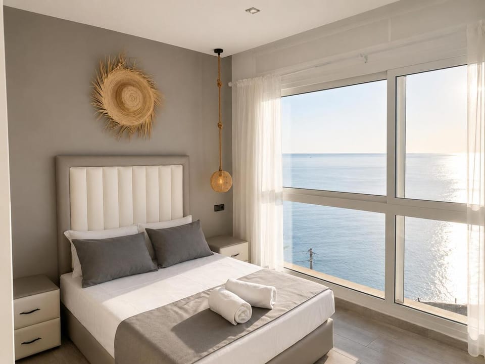 Bed, View (from property/room), Bedroom, Sea view