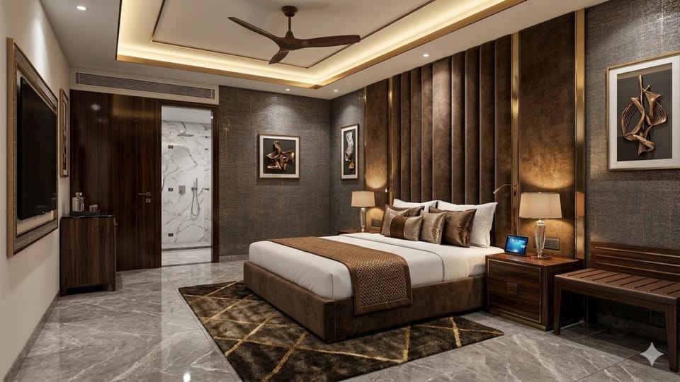 Bed, TV and multimedia, Photo of the whole room, Bedroom, fireplace, wardrobe